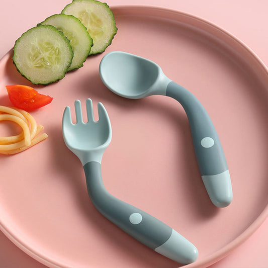 Cuillère et Fourchette en Silicone pour Bébé