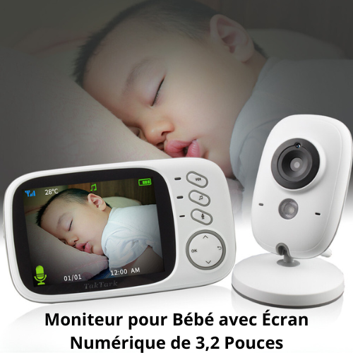 Moniteur pour Bébé connecté avec Écran Numérique HD de 3,2 Pouces