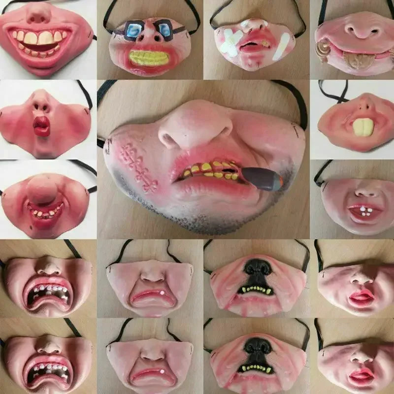 Masques en Latex Grimaces Drôles – Accessoire Humoristique pour Halloween